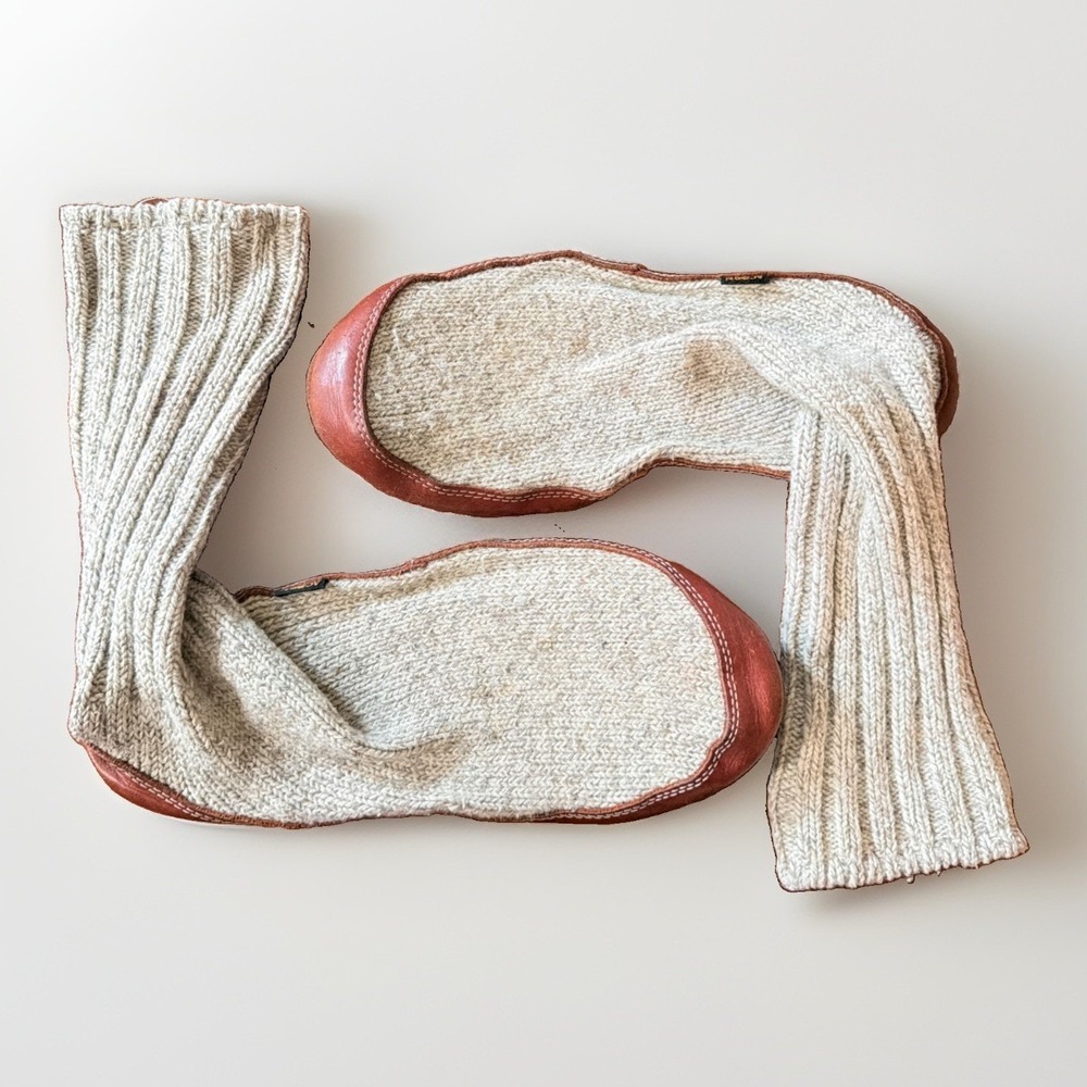 Acorn Mens Original Gray Sock Slippers Size M10.5-11.5 Wool